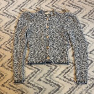 Ulla Johnson Gray and White Knit Cardigan